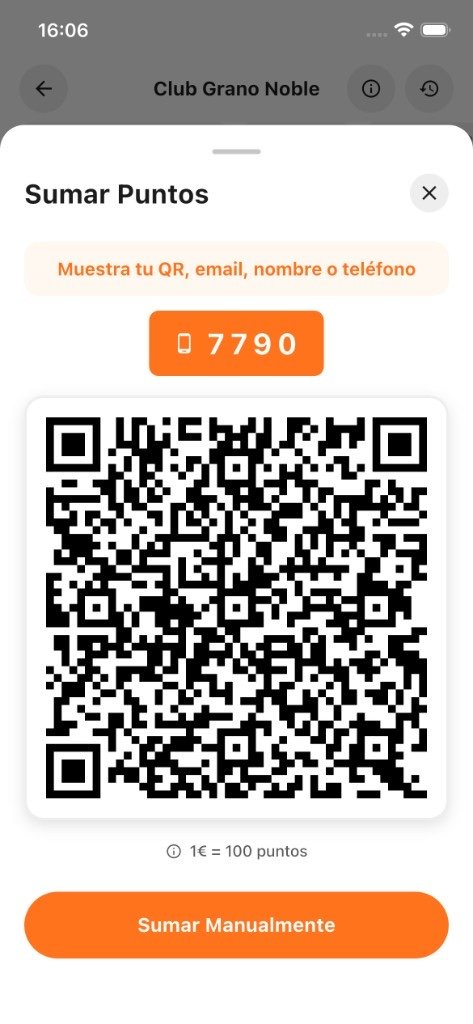 El cliente muestra su QR y su código de cuatro dígitos